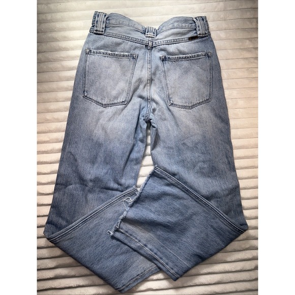 KanCan Womens Mid Rise Boot y Jeans Size 1 / 24 Distressed Light Wash Button Fly - Picture 8 of 8